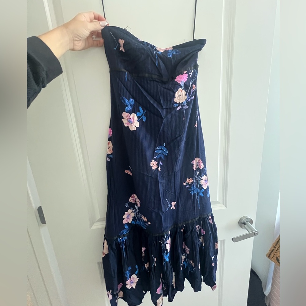 Free people strapless midi dress- open back